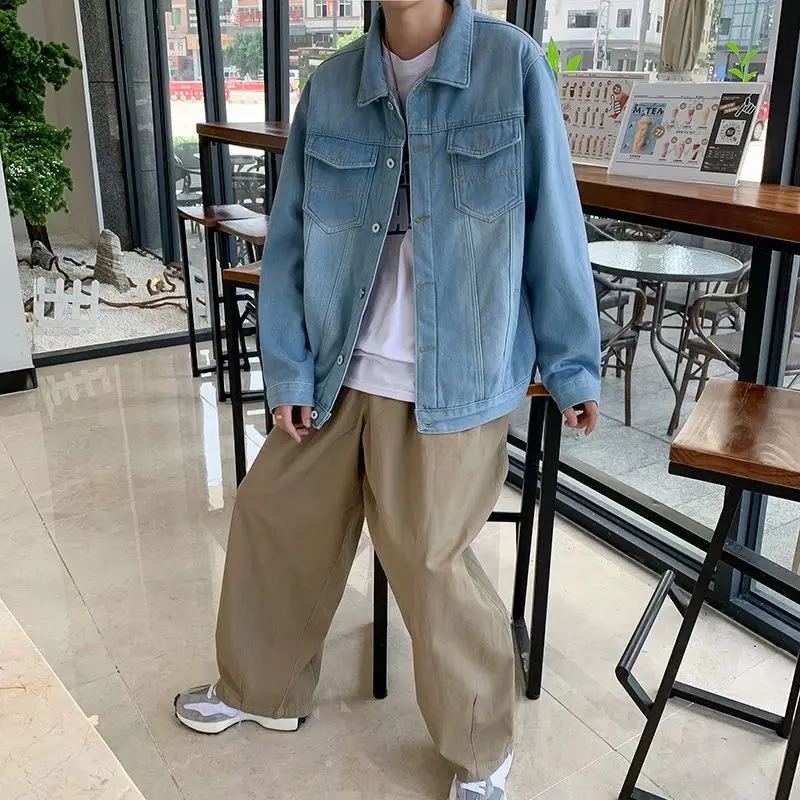 Retro Loose Fit Men's Denim Jaet Autumn Winter plus Size 250 Pou Faionable Hong Kong Sle Worn out Workwear Jaet
Retro Loose Fit Men's Denim Jaet Autumn Winter plus Size 250 Pou Faionable Hong Kong Sle Worn out Workwear Jaet