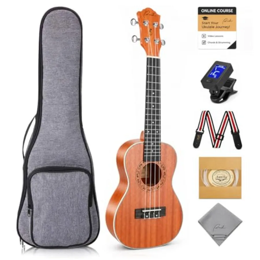 23 Inch Concert Ukulele Kit for Beginners: Sapele Wood with Arched Back, Natural Finish, Richer Sound Includes Lessons, Gig Bag
23 Inch Concert Ukulele Kit for Beginners: Sapele Wood with Arched Back, Natural Finish, Richer Sound Includes Lessons, Gig Bag
