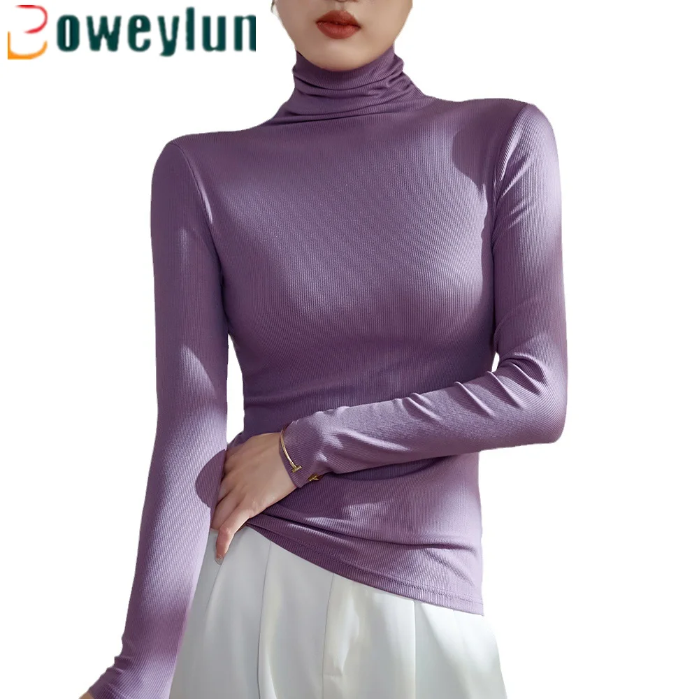 Boweylun High Elastic High-Neck Bottom Shirt Women's Autumn and Winter Slim Fit Pile Neck Solid Color Long-Sleeved Top Female
Boweylun High Elastic High-Neck Bottom Shirt Women's Autumn and Winter Slim Fit Pile Neck Solid Color Long-Sleeved Top Female