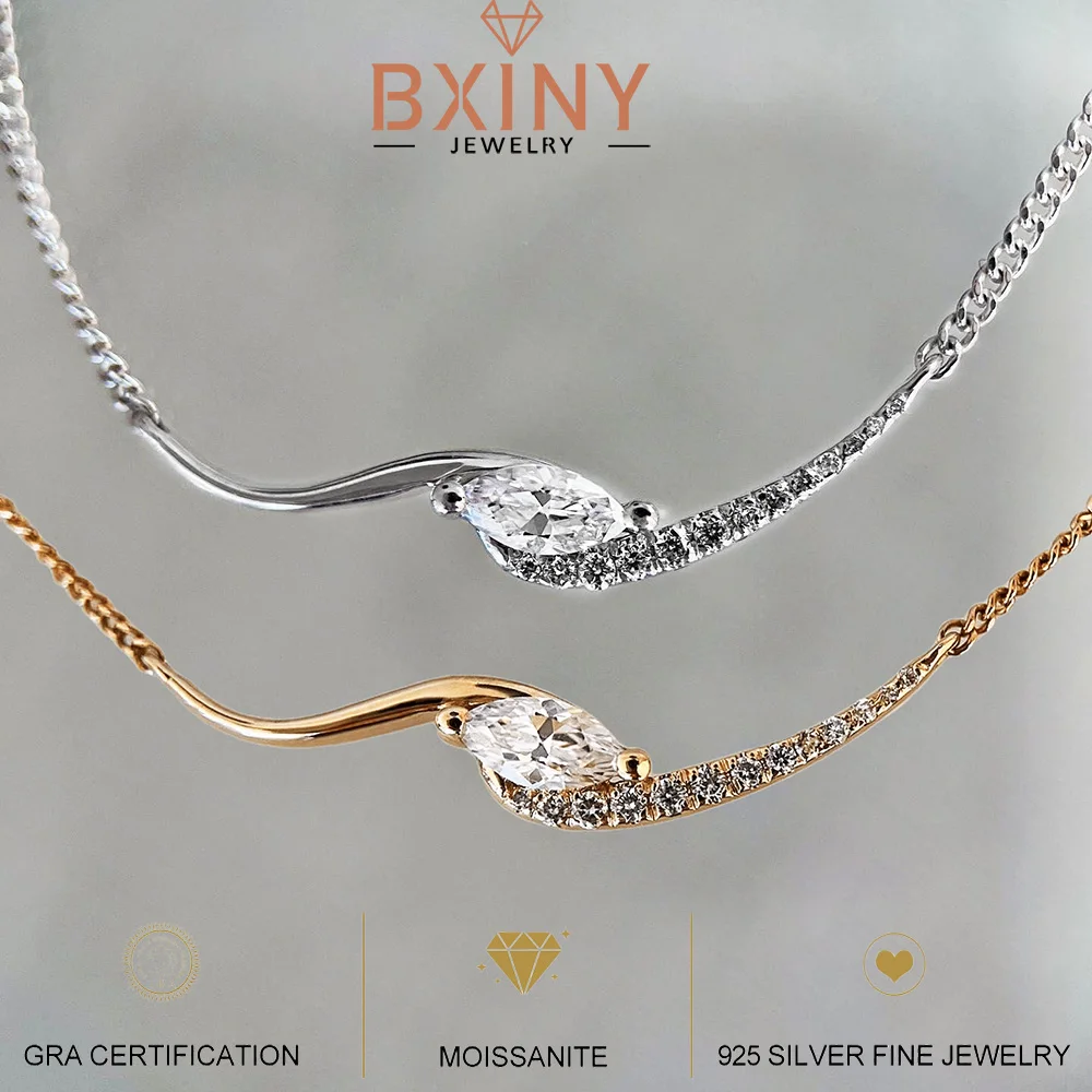 BXINY GRA Certified Marquise Cut Moissanite Pendant Necklace S925 Sterling Silver Lab-grown Diamond for Women Fine Jewelry Gifts
BXINY GRA Certified Marquise Cut Moissanite Pendant Necklace S925 Sterling Silver Lab-grown Diamond for Women Fine Jewelry Gifts