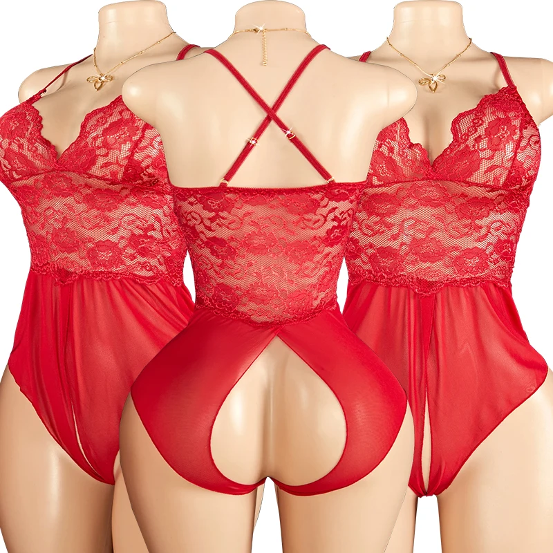 Sexy Open Crotch Lingerie Women Plus Size Bodysuit Erotic Costumes Mesh Lace Teddy Baby Doll Maid Dress Cosplay Lolita Uniform
Sexy Open Crotch Lingerie Women Plus Size Bodysuit Erotic Costumes Mesh Lace Teddy Baby Doll Maid Dress Cosplay Lolita Uniform