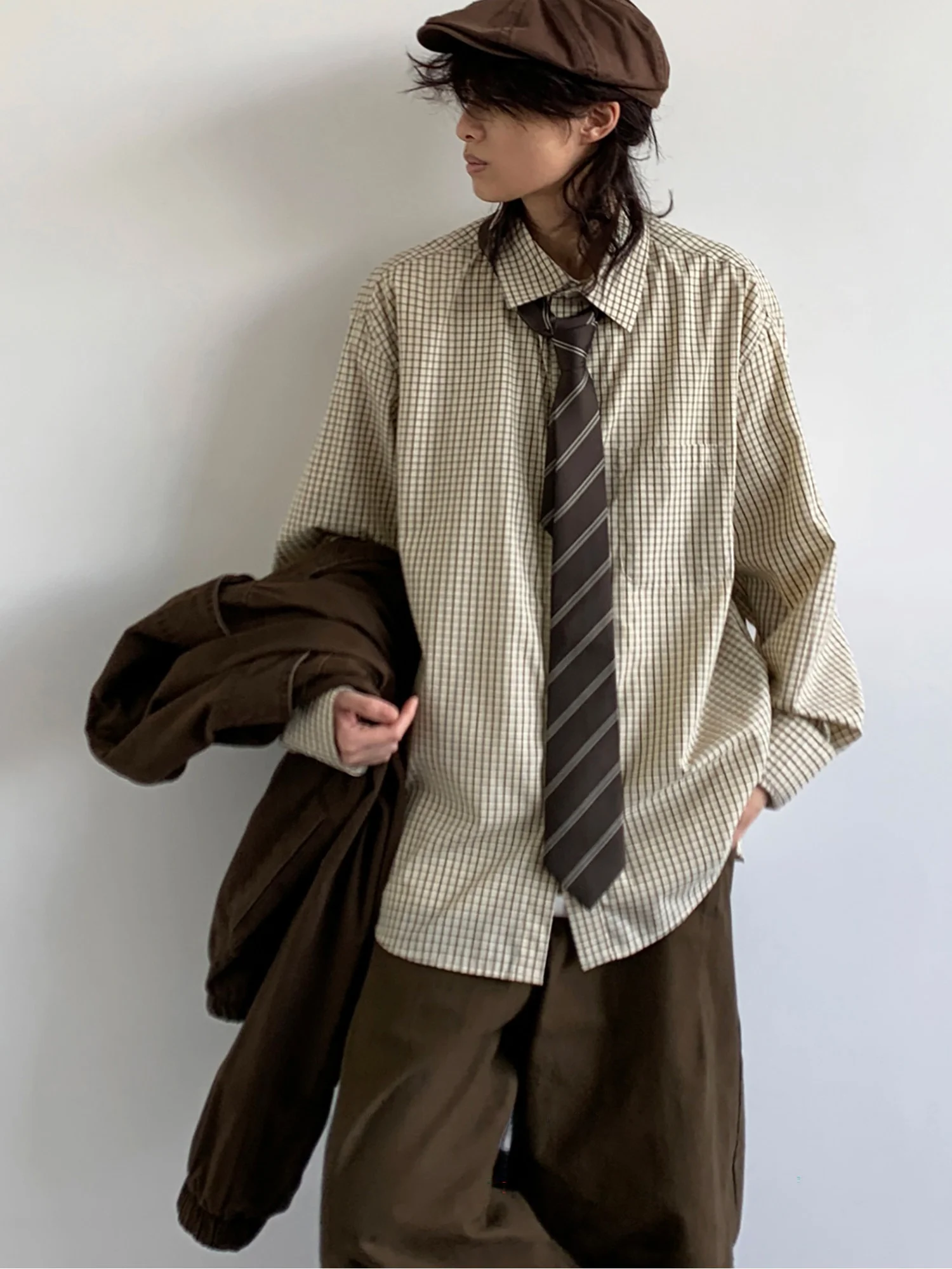 Loose Casual Plaid Long Sve irt Men's Sle Vintage Spring Autumn Japanese Theme College Sle Outerwear Coat
Loose Casual Plaid Long Sve irt Men's Sle Vintage Spring Autumn Japanese Theme College Sle Outerwear Coat