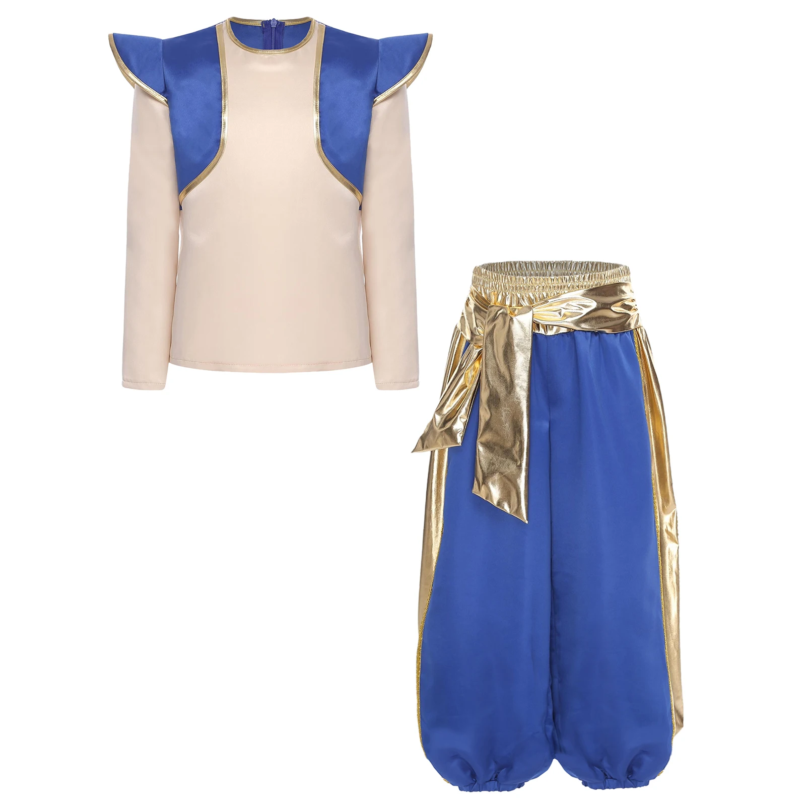 Boys Arabian Prince Costume Outfit Long Sleeve Shirt Top Metallic Shiny Harem Pants Halloween Arabian Prince Lamp Elf Cosplay
Boys Arabian Prince Costume Outfit Long Sleeve Shirt Top Metallic Shiny Harem Pants Halloween Arabian Prince Lamp Elf Cosplay