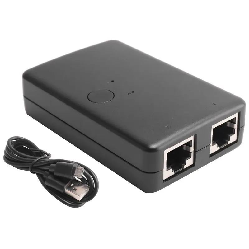 A46M-Mini 2 Port Rj45 Lan Hub Network Switch Box Computer Ethernet Internet Adapter Rj45 Splitter Switch