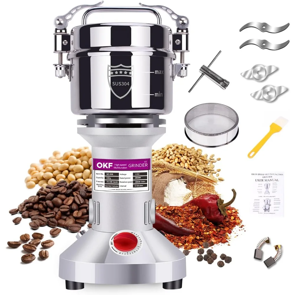 550g Grain Mill Grinder, Superfine Grain Grinder, Flour Mill Grinder for Home, Grinder for Kitchen, Spice Grinder Electric
550g Grain Mill Grinder, Superfine Grain Grinder, Flour Mill Grinder for Home, Grinder for Kitchen, Spice Grinder Electric