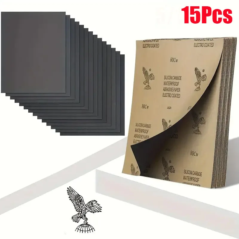 15Pcs Sandpaper 60-2000 Wet And Dry Dual-Use Car Wood Grinding And Polishing Resistant Silicon Carbide Water Sandpaper
15Pcs Sandpaper 60-2000 Wet And Dry Dual-Use Car Wood Grinding And Polishing Resistant Silicon Carbide Water Sandpaper