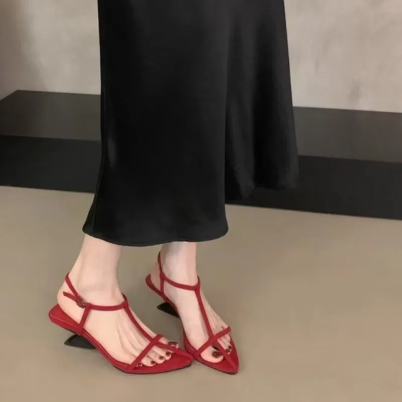 French Pointed Toe Exposed Toe Niche Wedge Heel Straight Strap 2026 Summer Pointed Roman Sandals
French Pointed Toe Exposed Toe Niche Wedge Heel Straight Strap 2026 Summer Pointed Roman Sandals
