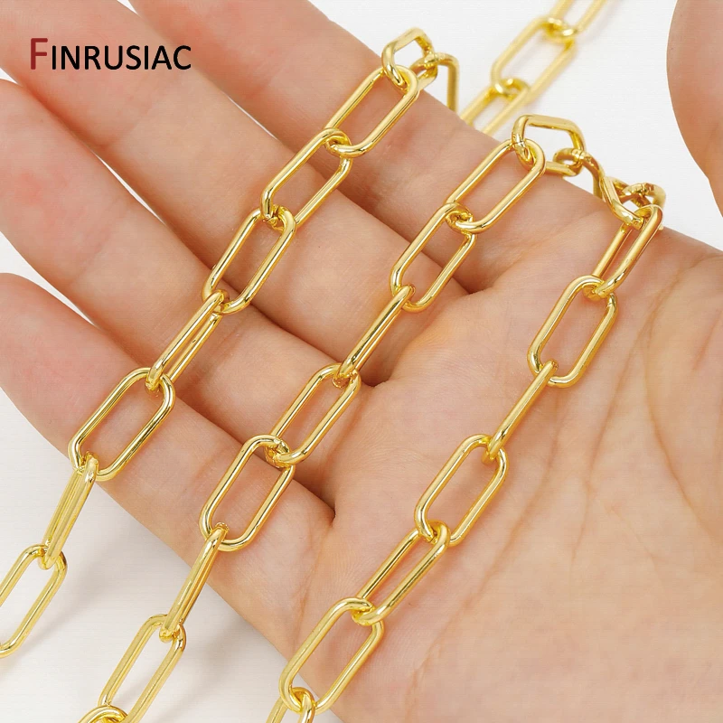 18K Gold Plated Brass Big Square Link Chains For Necklace,7.5*16.5mm Cable Chains for DIY Handmade Jewelry Making Accessories
18K Gold Plated Brass Big Square Link Chains For Necklace,7.5*16.5mm Cable Chains for DIY Handmade Jewelry Making Accessories