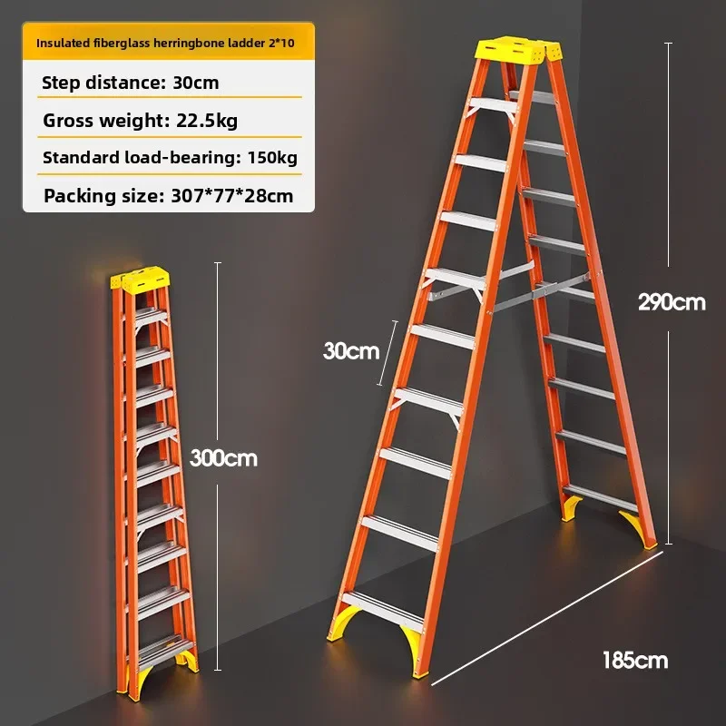 FRP Herringbone Ladder Insulation Electrical Ladder Top With Multi-functional Tool Electric Power Repair Anti-skid Insulation
FRP Herringbone Ladder Insulation Electrical Ladder Top With Multi-functional Tool Electric Power Repair Anti-skid Insulation
