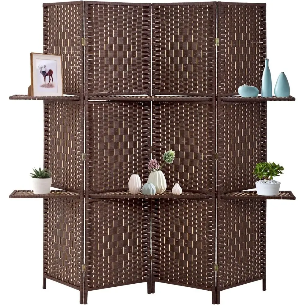 4 Panel Wooden Room Divider with Removable Storage Shelves olding Room Sn Divider Portable Partition Sn or Home Oice, Brown
4 Panel Wooden Room Divider with Removable Storage Shelves olding Room Sn Divider Portable Partition Sn or Home Oice, Brown