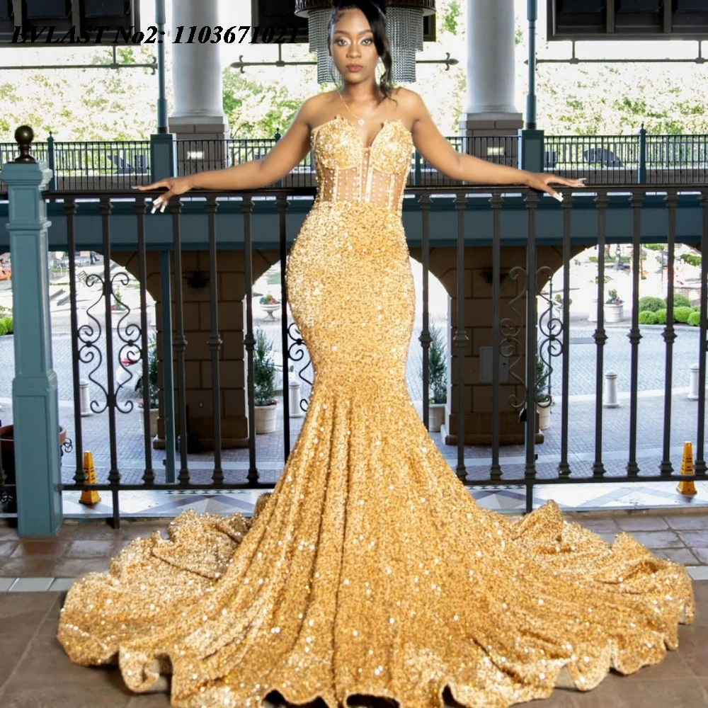 EVLAST Customized Luxury 2025 Gold Sequins Prom Dress Blackgirls Crystal Beaded Mermaid Formal Party Gown Robes De Soirée E2P438
EVLAST Customized Luxury 2025 Gold Sequins Prom Dress Blackgirls Crystal Beaded Mermaid Formal Party Gown Robes De Soirée E2P438