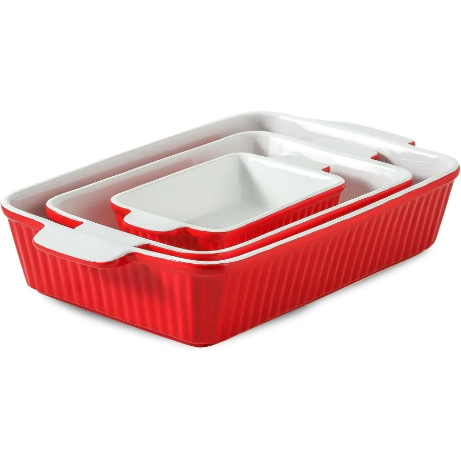 Casserole Dishes for Oven, Rectangular Baking Dishes Set of 3, Porcelain Lasagna Pans with Handles, Ceramic Baking Pans Set for
Casserole Dishes for Oven, Rectangular Baking Dishes Set of 3, Porcelain Lasagna Pans with Handles, Ceramic Baking Pans Set for