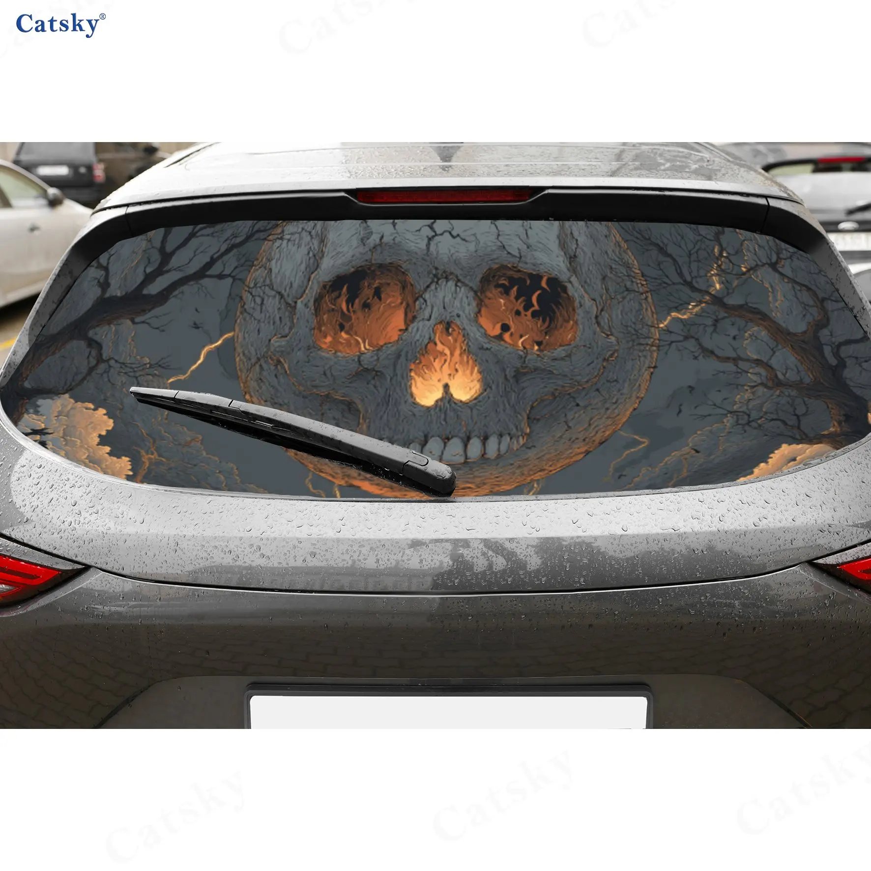 Stormy Skull Apocalypse Adventure PVC Perforated Car Vinyl Wraps, Durable Car Rear Windshield Sticker, Waterproof Car Rear Windo
Stormy Skull Apocalypse Adventure PVC Perforated Car Vinyl Wraps, Durable Car Rear Windshield Sticker, Waterproof Car Rear Windo