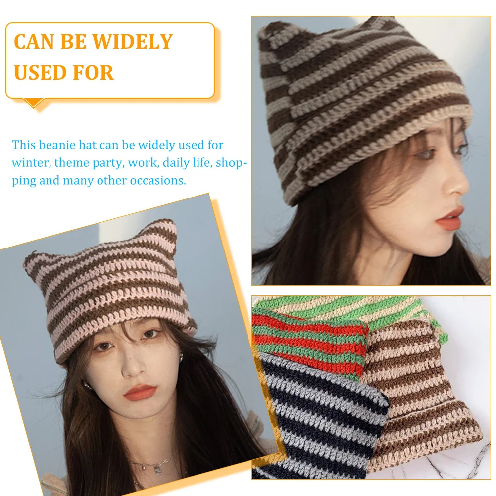 Cat Ear Beanie Hat For Women Winter Warm Knitted Hat Trendy Fashionable Thermal Cap Outdoor Casual Wear Accessory
Cat Ear Beanie Hat For Women Winter Warm Knitted Hat Trendy Fashionable Thermal Cap Outdoor Casual Wear Accessory