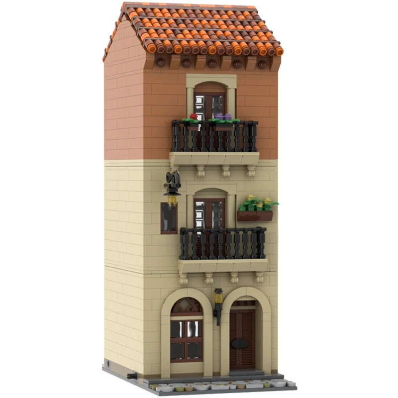 1337PCS MOC Italian Street Series Build 7 Modular 3-Story Italian Townhouse DIY Building Blocks Set for Kids Birthday Gift
1337PCS MOC Italian Street Series Build 7 Modular 3-Story Italian Townhouse DIY Building Blocks Set for Kids Birthday Gift