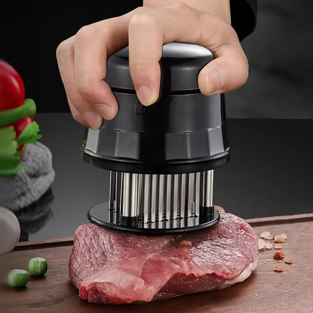56 Blades Meat Tenderizer with Protective Cover Press Design Meat Hammer Non-slip Handle Stainless Steel Steak Needle
56 Blades Meat Tenderizer with Protective Cover Press Design Meat Hammer Non-slip Handle Stainless Steel Steak Needle
