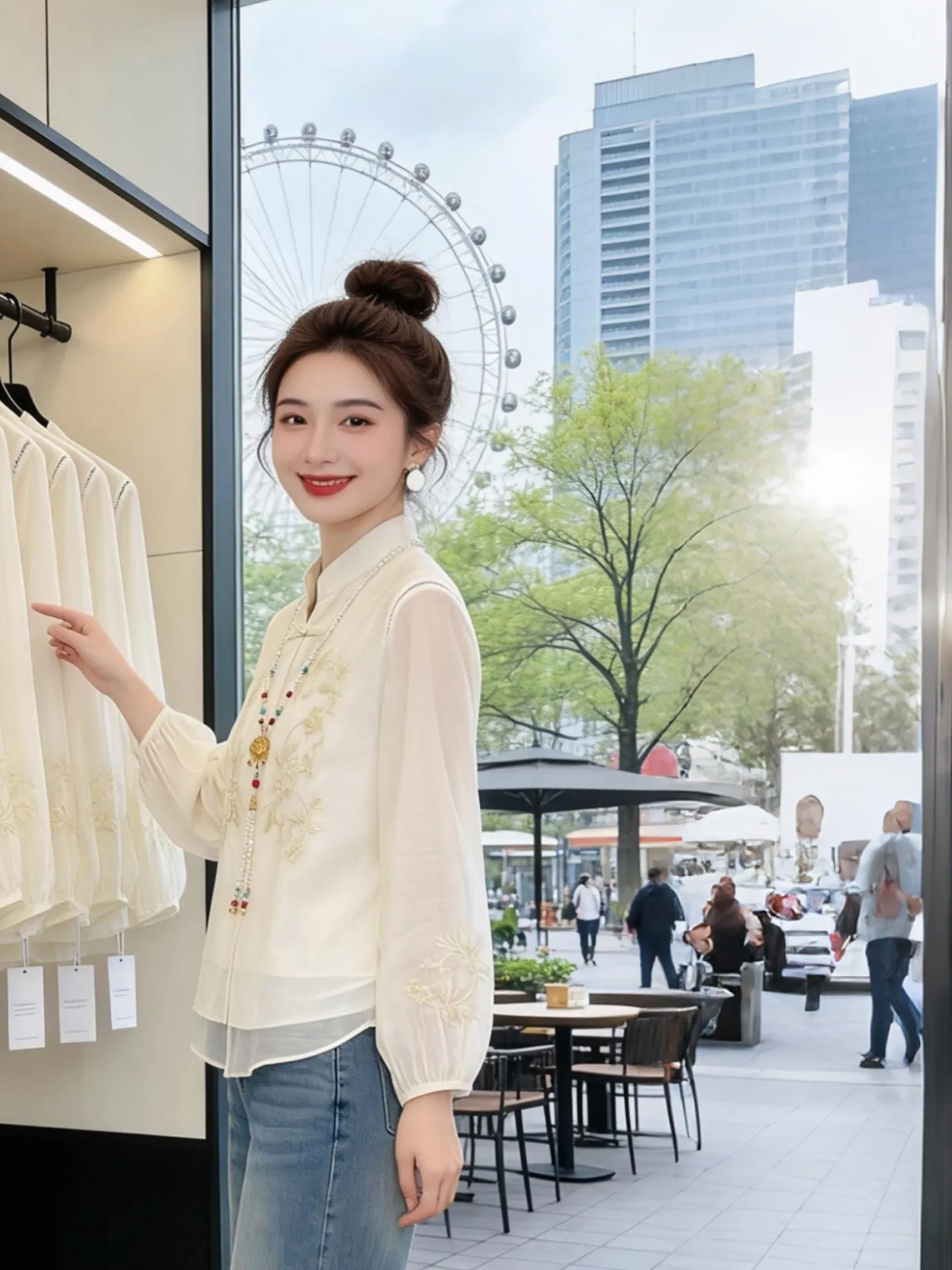 Elegant Embroidered Long Sleeve Shirt New Chinese Style Stand Collar Women's Fashionable Versatile Spring 2026 Breathable Cas...
Elegant Embroidered Long Sleeve Shirt New Chinese Style Stand Collar Women's Fashionable Versatile Spring 2026 Breathable Cas...