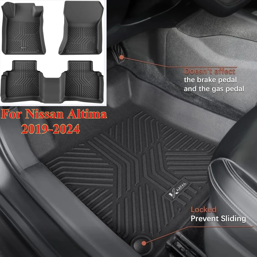 Heavy Duty AllWeather Floor Liners for Nissan Altima 2019-2024 Front and Second Row TPE Rubber Material with AntiSlip Desig
Heavy Duty AllWeather Floor Liners for Nissan Altima 2019-2024 Front and Second Row TPE Rubber Material with AntiSlip Desig