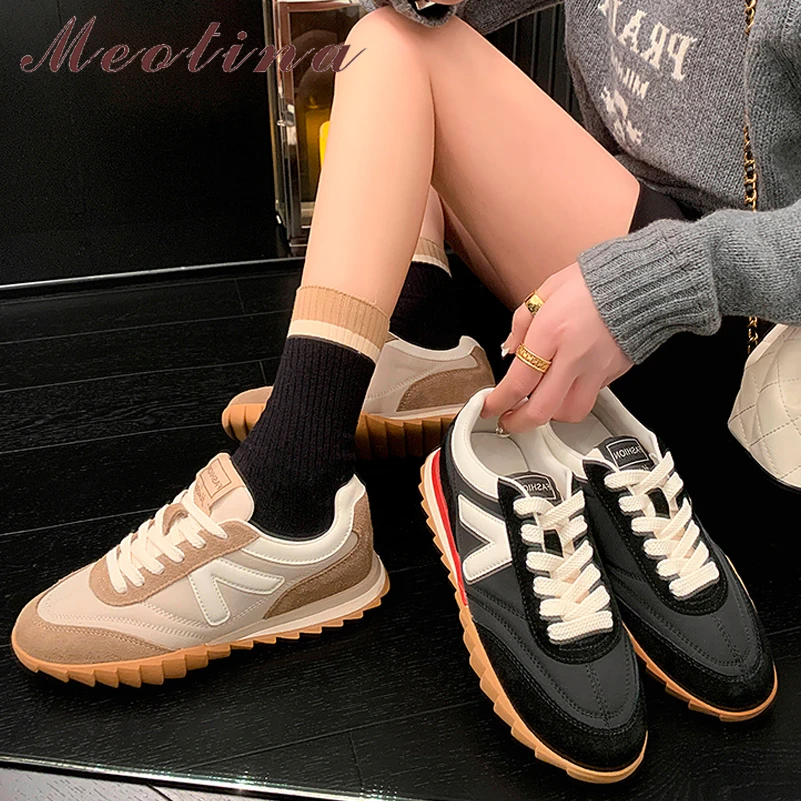 Meotina Women Genuine Leather Flats Round Toe Lace Up Sneakers Ladies Cow Suede Fashion Mixed Colors Shoes Spring Autumn 40
Meotina Women Genuine Leather Flats Round Toe Lace Up Sneakers Ladies Cow Suede Fashion Mixed Colors Shoes Spring Autumn 40