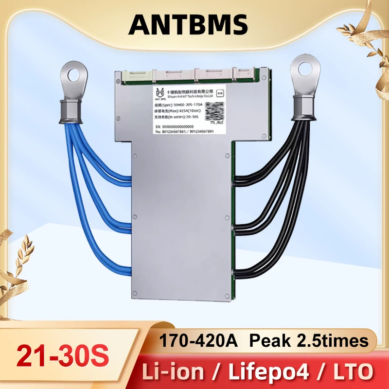 ANT BMS 20S to 30S 170A 220A 400A 420A Li-ion LiFePo4 Battery BT Built-in smart BMS Balance 21S 22S 23S 24S 25S 26S 27S 28S 29S
ANT BMS 20S to 30S 170A 220A 400A 420A Li-ion LiFePo4 Battery BT Built-in smart BMS Balance 21S 22S 23S 24S 25S 26S 27S 28S 29S