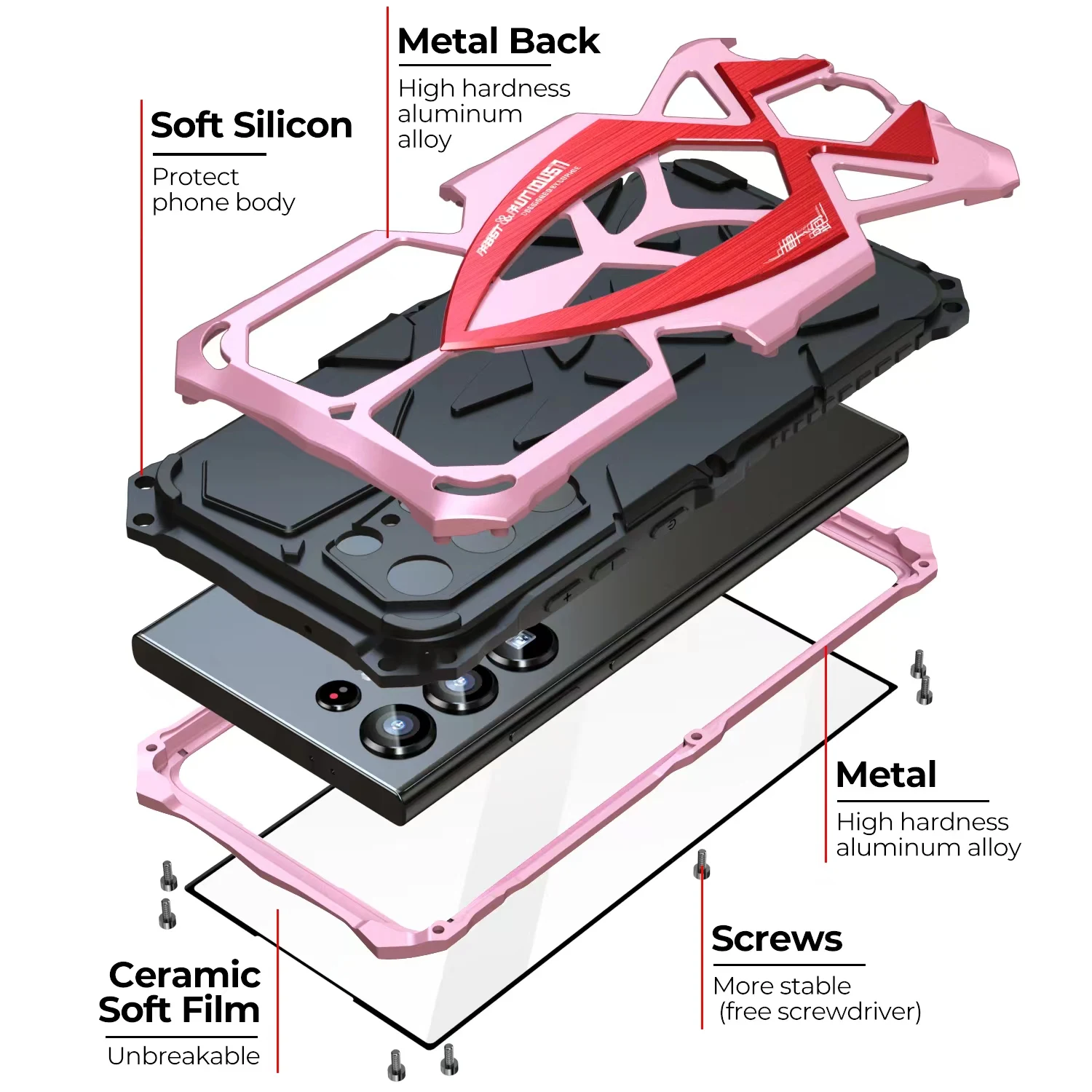Three Proof Phone Case For Samsung Galaxy S24 Ultra Metal Silicone Anti Shock Anti Collision Applicable Protective Phone Cover
Three Proof Phone Case For Samsung Galaxy S24 Ultra Metal Silicone Anti Shock Anti Collision Applicable Protective Phone Cover