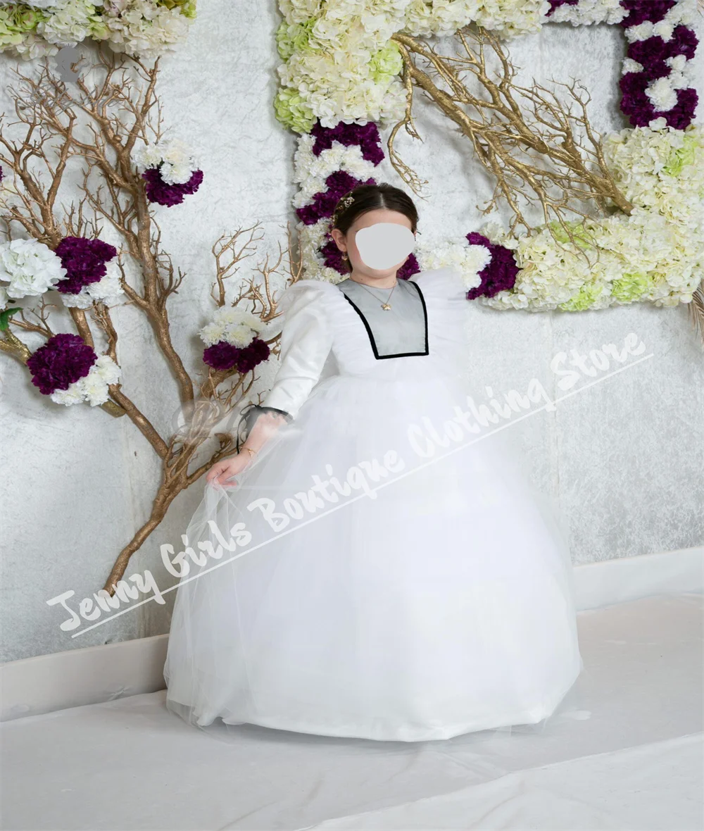 Customize First Communion Dresses White Elegant Long Flower Girl Dress Fluffy Princess Birthday Prom Photography 
Customize First Communion Dresses White Elegant Long Flower Girl Dress Fluffy Princess Birthday Prom Photography