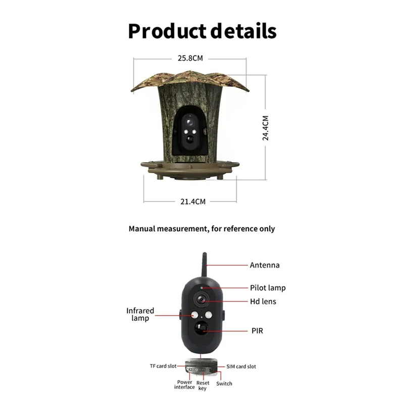 -BOFF 4G SIM Bird Detection Outdoor Bird Feeder With Camera Solar Panel Charge Ip65 Waterproof Two-Way Audio Cam Durable
-BOFF 4G SIM Bird Detection Outdoor Bird Feeder With Camera Solar Panel Charge Ip65 Waterproof Two-Way Audio Cam Durable