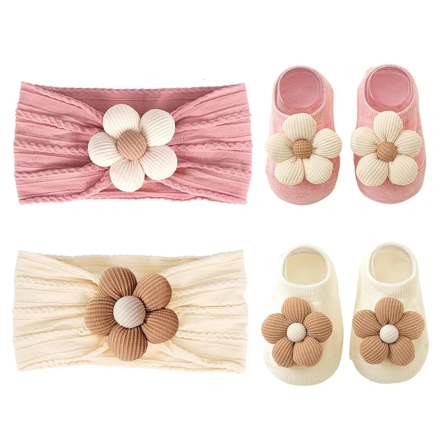 Baby Girl Headbands and Socks Cute Non-Slip Grips Socks Flower Soft Hairbands Hair Accessories for Infant Toddler Kids
Baby Girl Headbands and Socks Cute Non-Slip Grips Socks Flower Soft Hairbands Hair Accessories for Infant Toddler Kids