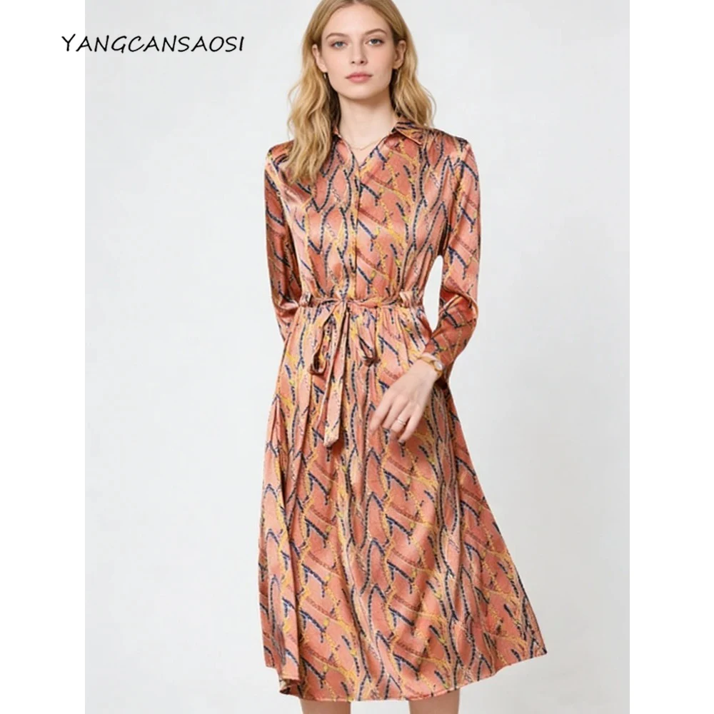 90% Natural Mulberry Silk Dress, Women's Elastic Satin Lapel Long Sleeved Fashionable Commuting Dress, 2026 Spring New Style
90% Natural Mulberry Silk Dress, Women's Elastic Satin Lapel Long Sleeved Fashionable Commuting Dress, 2026 Spring New Style