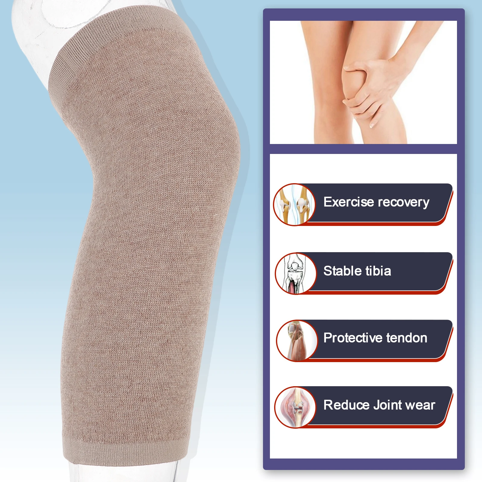 2pcs Warm Knee Support Sleeve Elastic Knit Lightweight Protector For Running Hiking Basketball Sports Pain Relief Sports
2pcs Warm Knee Support Sleeve Elastic Knit Lightweight Protector For Running Hiking Basketball Sports Pain Relief Sports