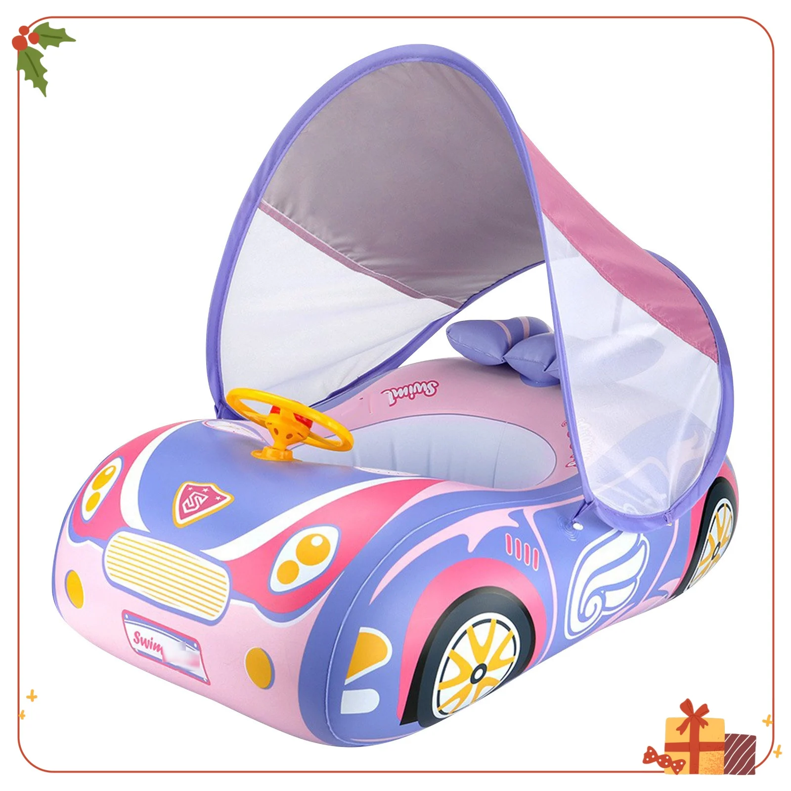 Creative Inflatable Car Seat Ring, Children's Swimming Ring, With Sunshade, Horn Seat Rin, Children's Swimming Pool Toys Gift
Creative Inflatable Car Seat Ring, Children's Swimming Ring, With Sunshade, Horn Seat Rin, Children's Swimming Pool Toys Gift