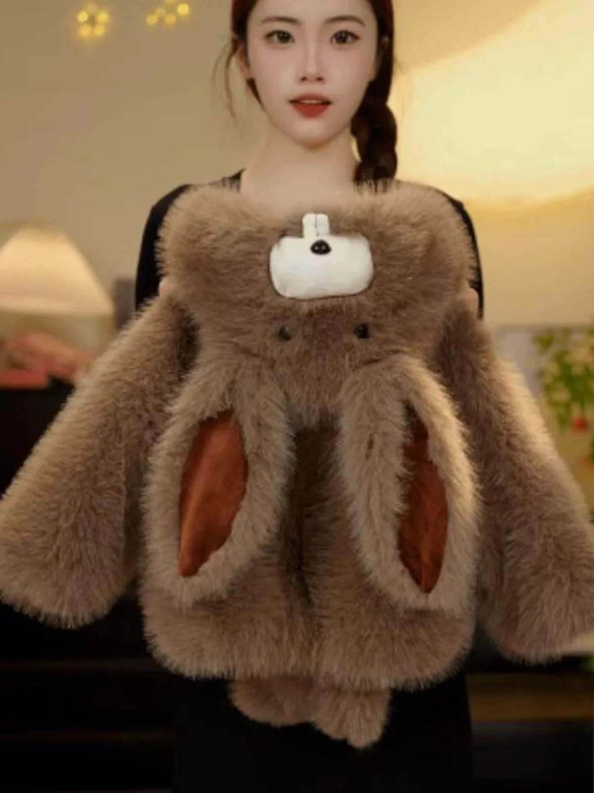 Thiened Fce с капюшоном для девочек, теплая верхняя одежда с милым кроликом и мультяшным дизайном, корейская длинная застежка-молния
Thiened Fce с капюшоном для девочек, теплая верхняя одежда с милым кроликом и мультяшным дизайном, корейская длинная застежка-молния
