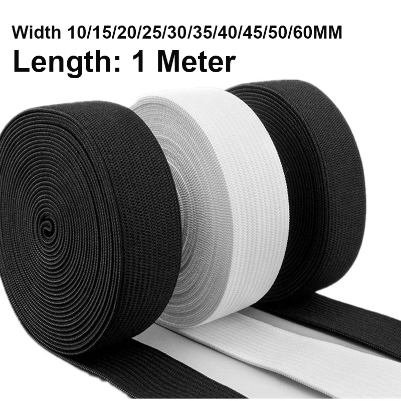 1Meters Sewing Elastic Band Heavy Stretch High Elasticity Knit Elastic Band for Sewing Waistband Elastic White Black 10-60MM
1Meters Sewing Elastic Band Heavy Stretch High Elasticity Knit Elastic Band for Sewing Waistband Elastic White Black 10-60MM