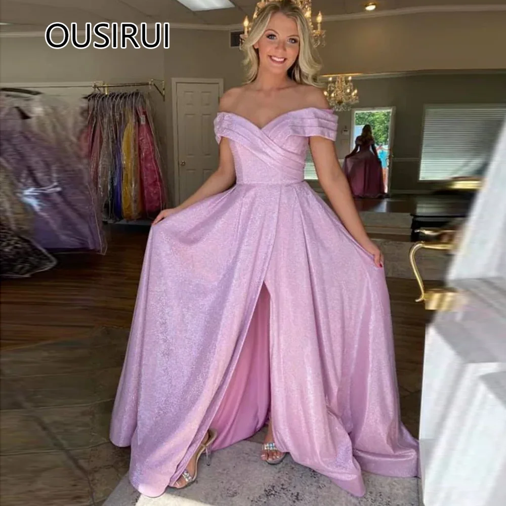OUSIRUI Charming Off-Shoulder Sequins Sparkly A-line Special Occasions Prom Dress Side Slit Backless Prom Gown vestidos de festa
OUSIRUI Charming Off-Shoulder Sequins Sparkly A-line Special Occasions Prom Dress Side Slit Backless Prom Gown vestidos de festa