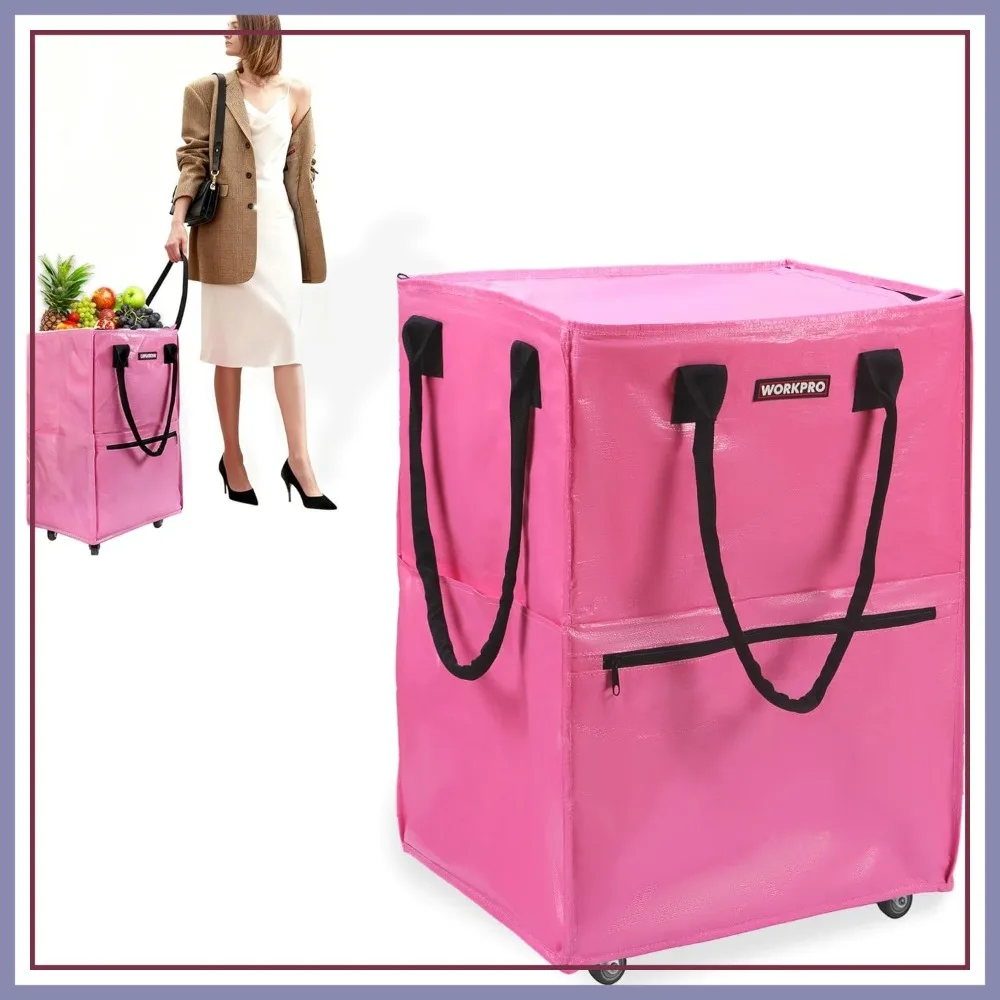 Large Rolling Grocery Bag, 36-Gallon Tote with 5 Wheels, 110 lbs Capacity, Dual Carry, Wide Zipper & Extra Storage
Large Rolling Grocery Bag, 36-Gallon Tote with 5 Wheels, 110 lbs Capacity, Dual Carry, Wide Zipper & Extra Storage