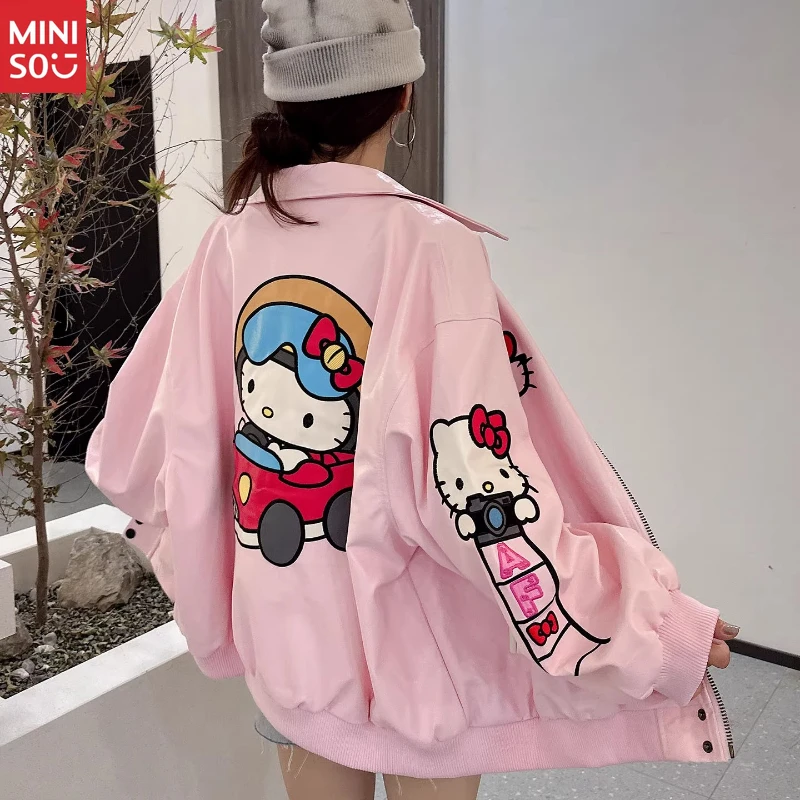 Miniso Oversized Hello Kitty Leather Jacket 2025, Embroidered Biker Coat
Miniso Oversized Hello Kitty Leather Jacket 2025, Embroidered Biker Coat