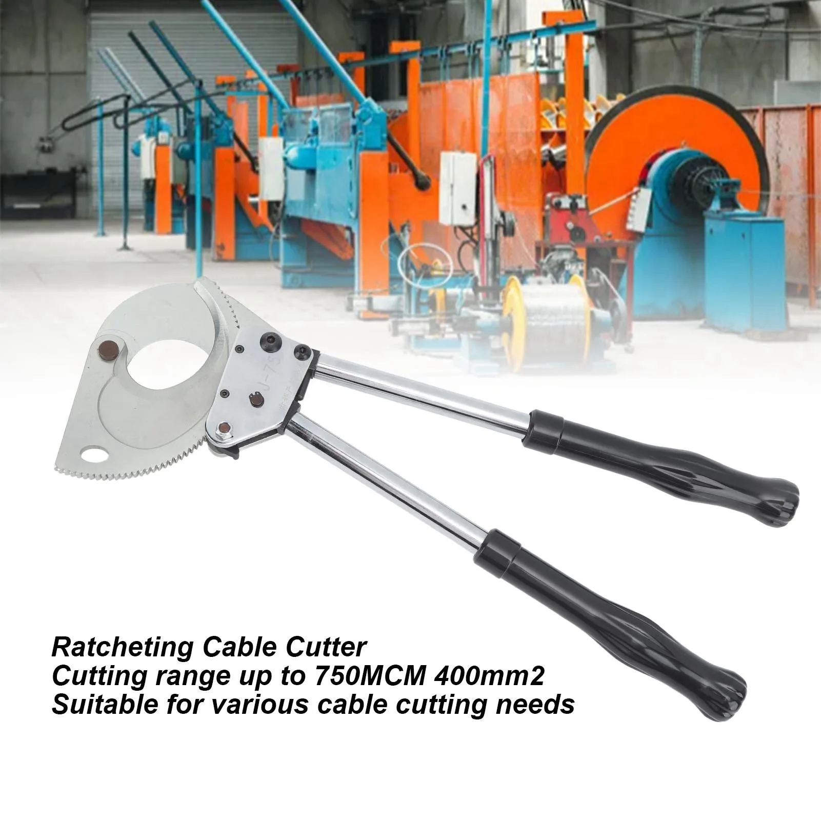Ratcheting Cable Cutter 750MCM 400mm2 Dia65mm 2.6in Labor Saving Ratchet Wire Cutter
Ratcheting Cable Cutter 750MCM 400mm2 Dia65mm 2.6in Labor Saving Ratchet Wire Cutter