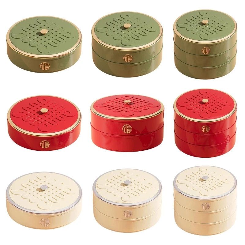 New Year Snacks Box with 5 Compartment Decorative Plastic Tray for Nuts Candies and Dried Fruits Round Container
New Year Snacks Box with 5 Compartment Decorative Plastic Tray for Nuts Candies and Dried Fruits Round Container