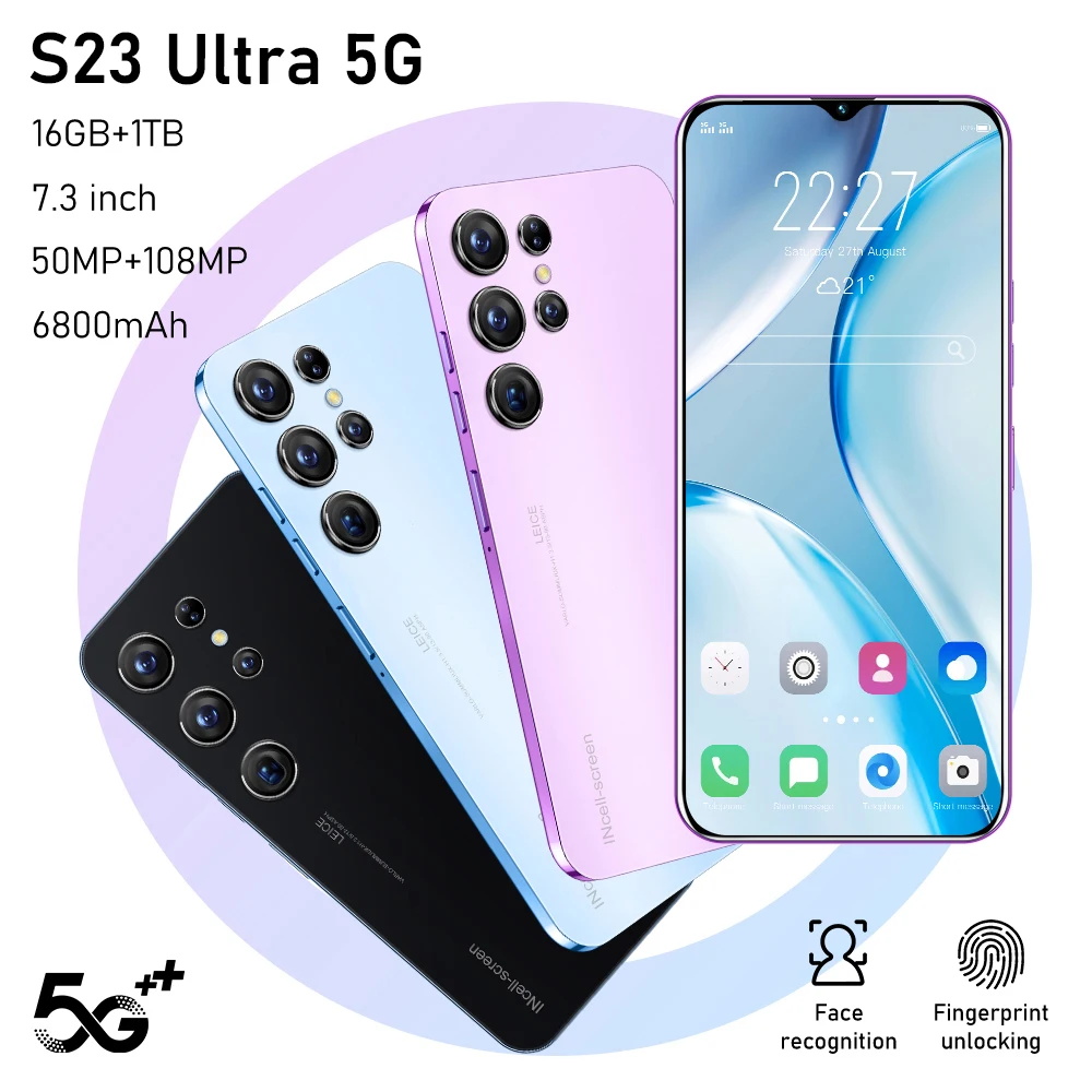 New model S23 UItra 5G 2025 New 7.3inch HD Global Edition Original Smart Dual Card 6800mAh Battery Facial Recognition Function
New model S23 UItra 5G 2025 New 7.3inch HD Global Edition Original Smart Dual Card 6800mAh Battery Facial Recognition Function