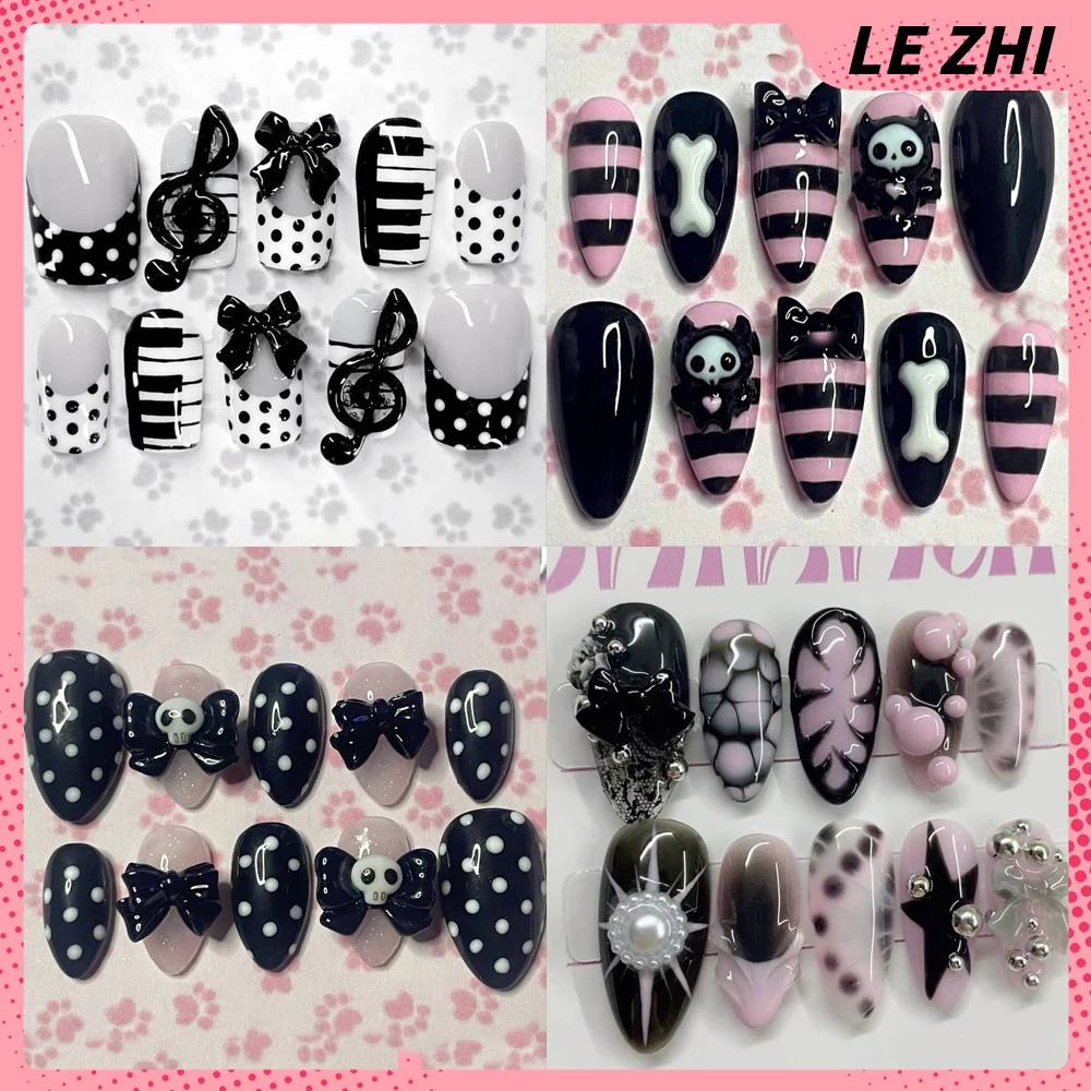 Y2K Spice Girls Handmade Hello Kitty Note Polka Press On Nails Almonds Customized French Bow All Saints' Day False Nails Gift
Y2K Spice Girls Handmade Hello Kitty Note Polka Press On Nails Almonds Customized French Bow All Saints' Day False Nails Gift