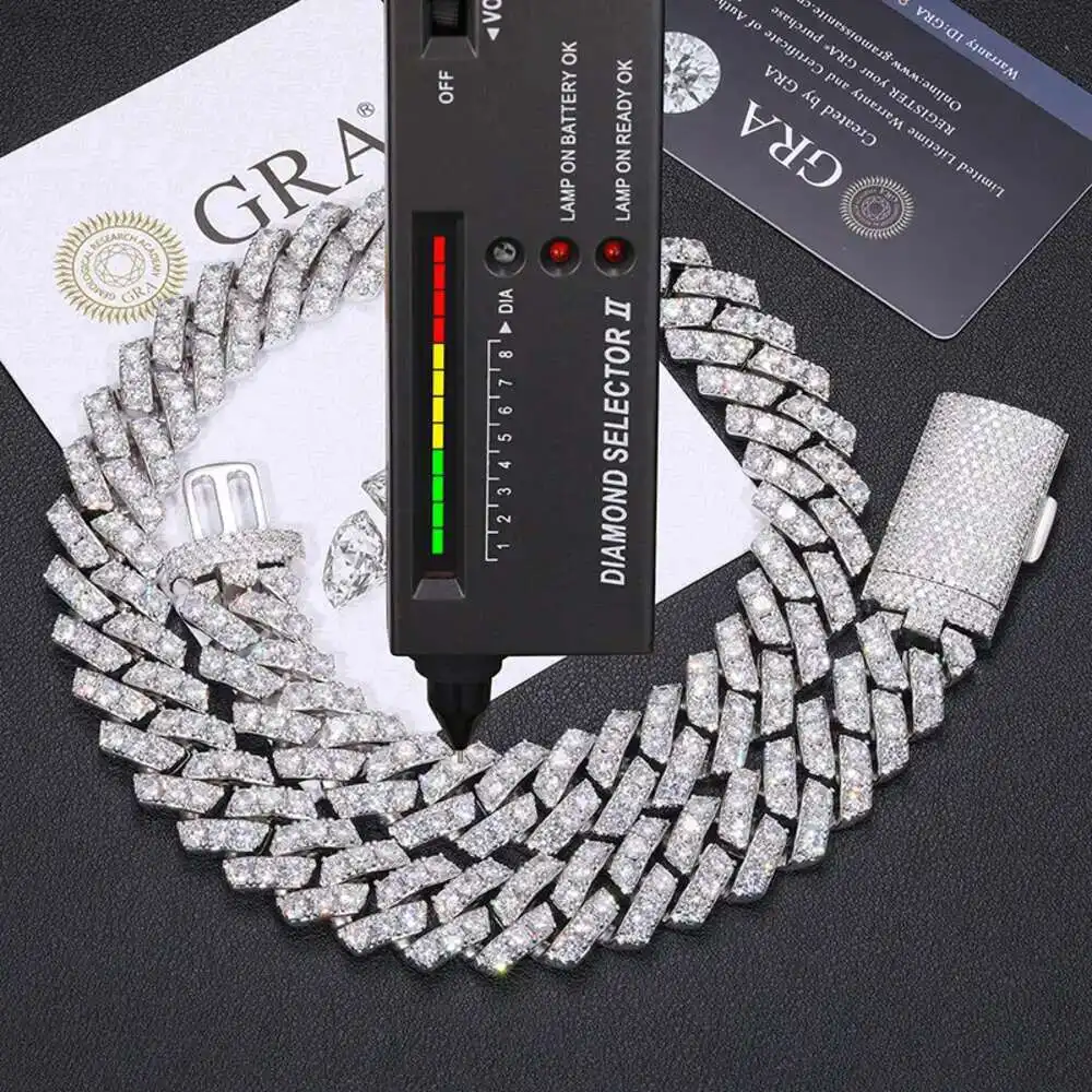 Cubana Hip Hop Jewelry Bling 20mm Sterling Silver 1 Row Vvs Moissanite Diamond Iced Out Miami Cuban Link Chain Necklace
Cubana Hip Hop Jewelry Bling 20mm Sterling Silver 1 Row Vvs Moissanite Diamond Iced Out Miami Cuban Link Chain Necklace