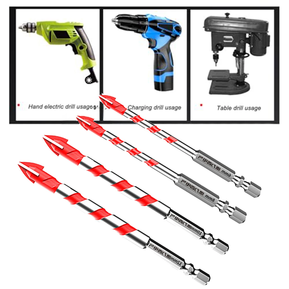 4PCS Eccentric Drill Bits Four-Edge Sawtooth Carbide Drill Bit For Concrete Tile Ceramic DrywallWood Drilling Tool 6/8/10/12mm
4PCS Eccentric Drill Bits Four-Edge Sawtooth Carbide Drill Bit For Concrete Tile Ceramic DrywallWood Drilling Tool 6/8/10/12mm