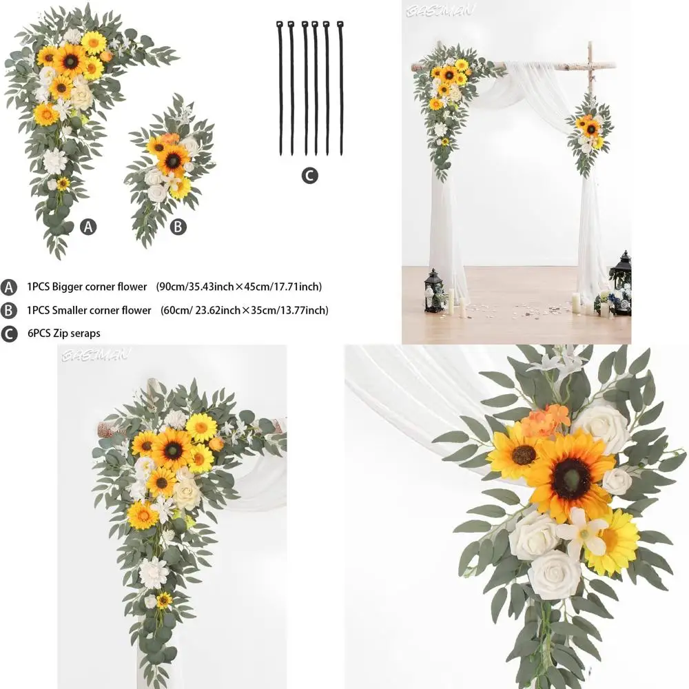 Sunflower-themed Wedding Ceremony Arbor and Reception Backdrop Kit, Set of 3 for Floral Decorations and Birthday Party
Sunflower-themed Wedding Ceremony Arbor and Reception Backdrop Kit, Set of 3 for Floral Decorations and Birthday Party