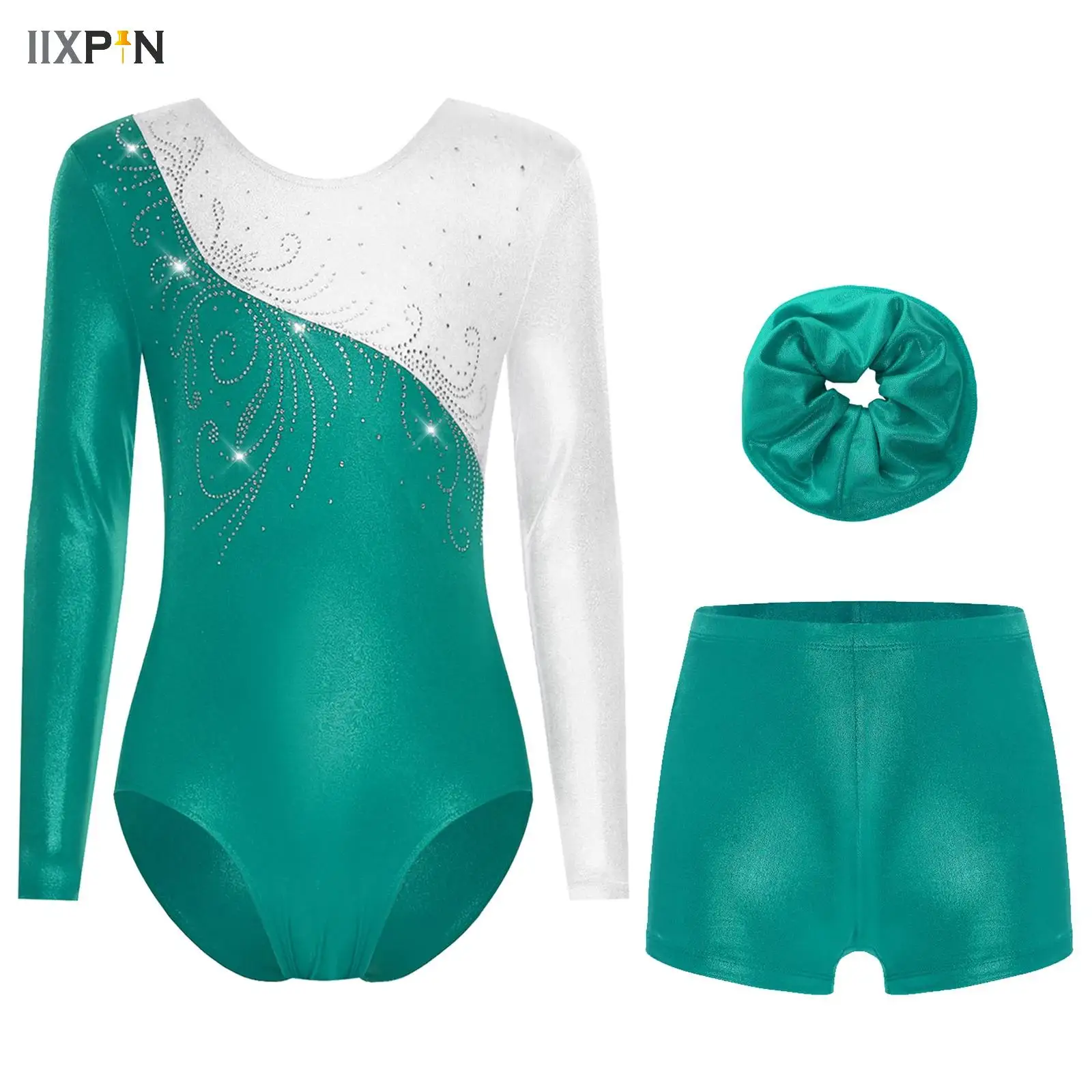 Kids Girls Metallic Bodysuit with Shorts And Hairband Modern Latin Jazz Dance Leotard Gymnastics Skating Performance Costumes
Kids Girls Metallic Bodysuit with Shorts And Hairband Modern Latin Jazz Dance Leotard Gymnastics Skating Performance Costumes