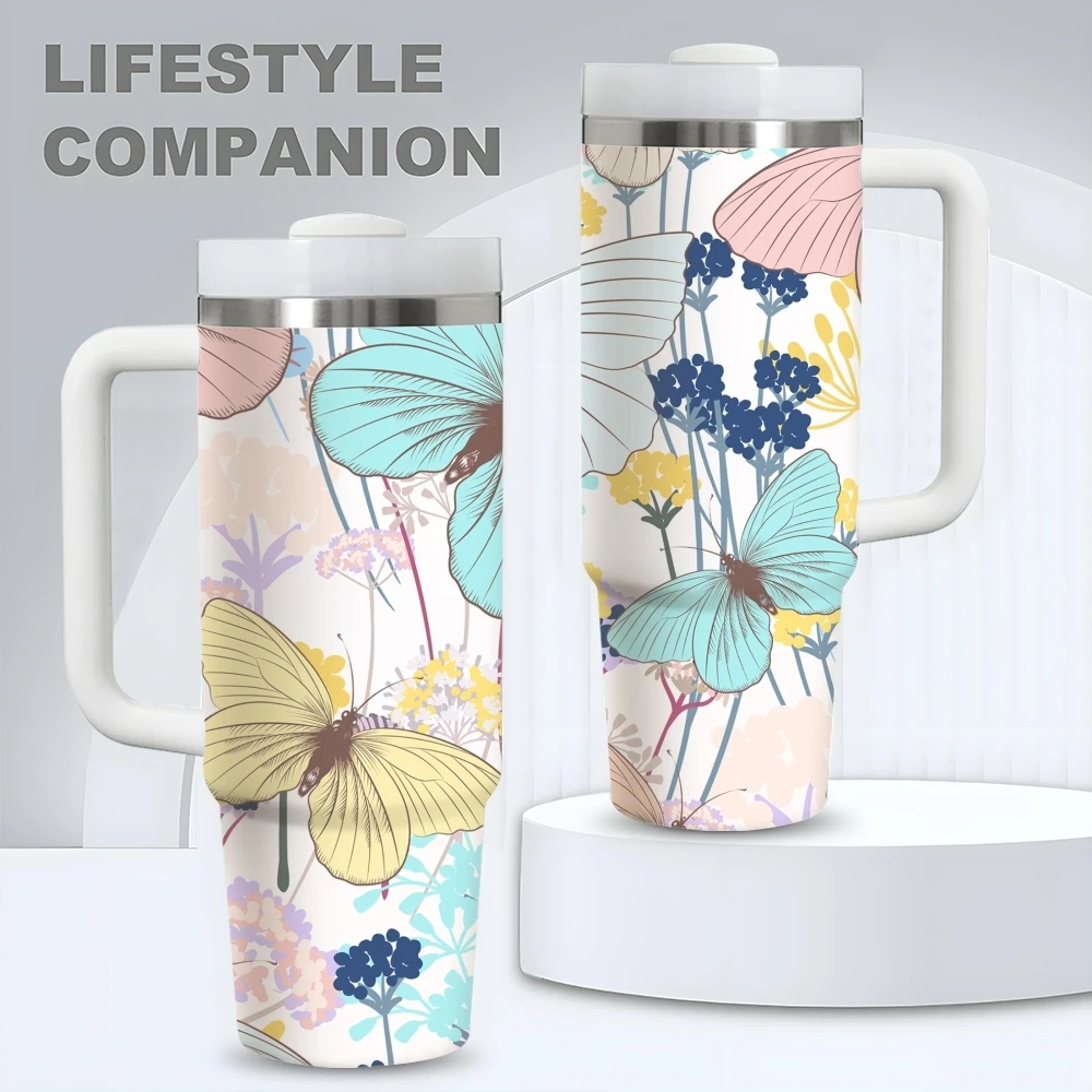 Watercolor Butterfly Pattern Vacuum Flasks 40oz Stainless Steel Vacuum Insulated Tumbler with Straw Leak Resistant Travel Mug
Watercolor Butterfly Pattern Vacuum Flasks 40oz Stainless Steel Vacuum Insulated Tumbler with Straw Leak Resistant Travel Mug
