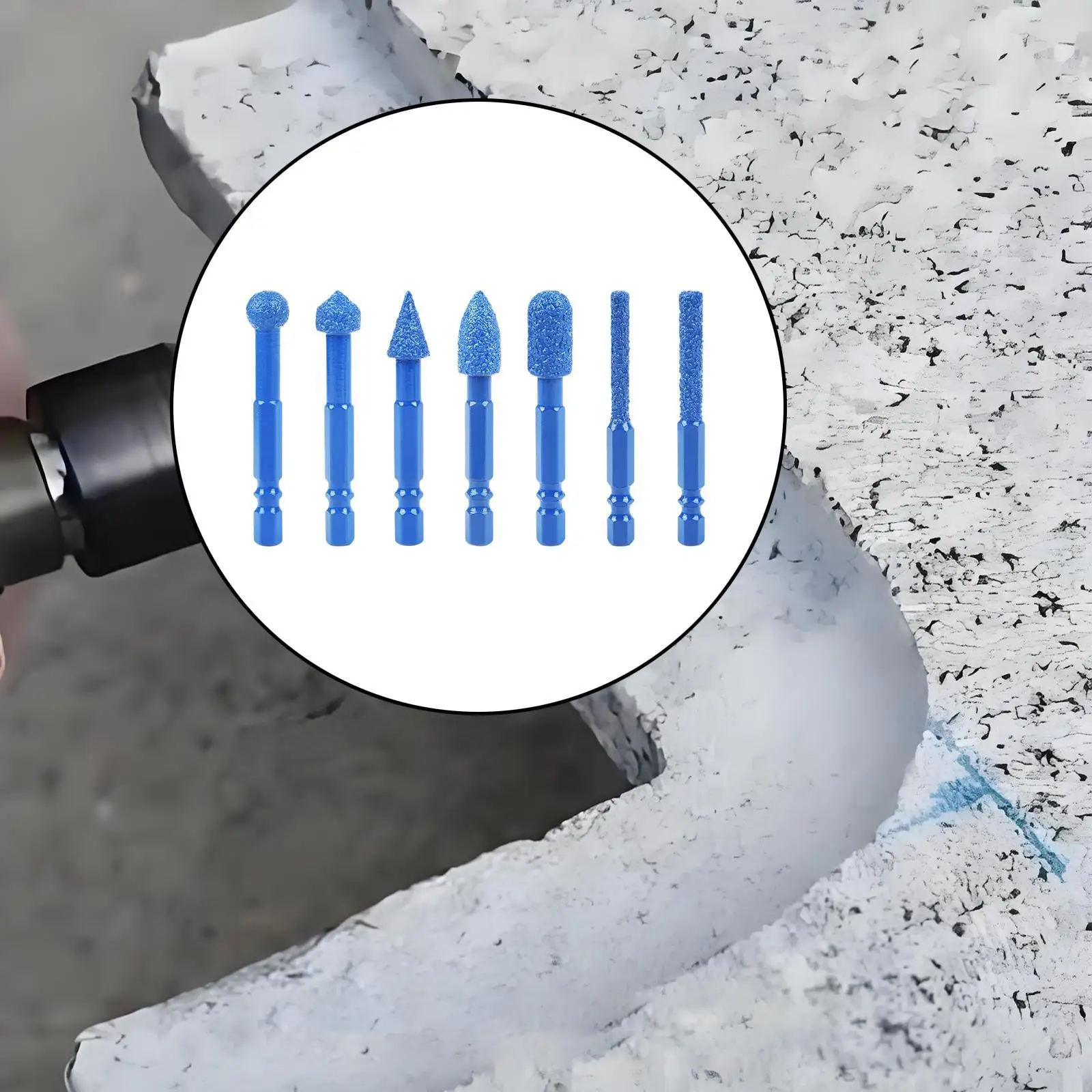 7Pcs Diamond Drill Bit Set for DIY Construction Drill Parts Accessories 1/4" Hex Shank for Brick Ceramic Granite Marble Glass
7Pcs Diamond Drill Bit Set for DIY Construction Drill Parts Accessories 1/4" Hex Shank for Brick Ceramic Granite Marble Glass