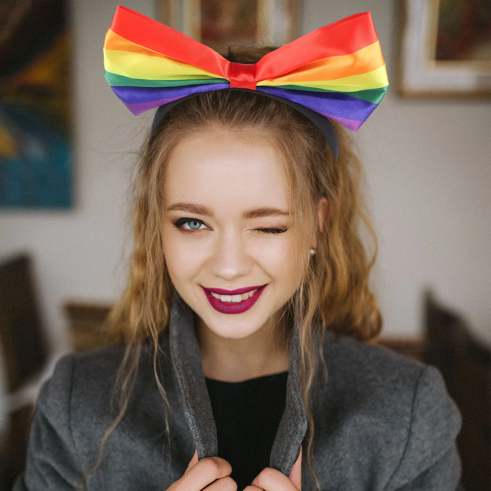 Rainbow Headband Pride Accessories Bowknot Headbands for Women Fashionable Big Bowknot Design Elastic Cloth Comfortable Portable
Rainbow Headband Pride Accessories Bowknot Headbands for Women Fashionable Big Bowknot Design Elastic Cloth Comfortable Portable