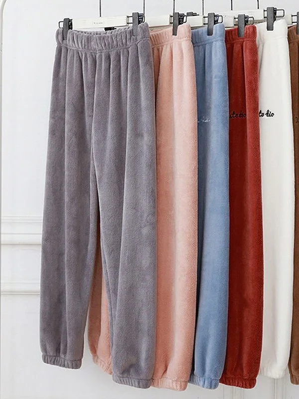 Thickened Double-sided Coral Fleece Home Pants Loose Women's Warm Sleepwear Winter Home Leisure High Waist Long Pants
Thickened Double-sided Coral Fleece Home Pants Loose Women's Warm Sleepwear Winter Home Leisure High Waist Long Pants
