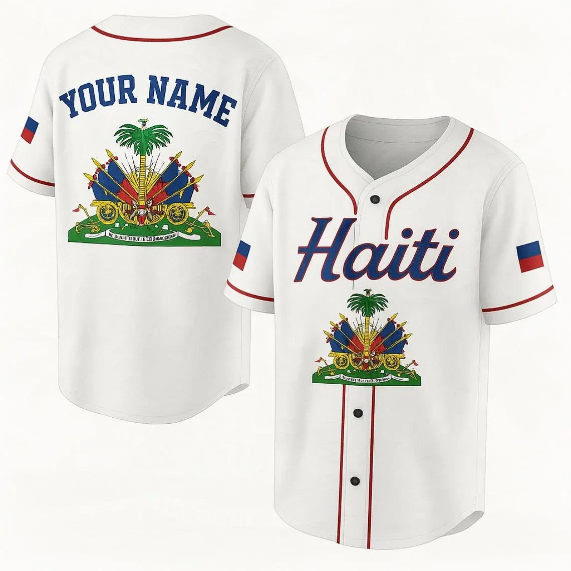 Custom Haiti Flag Baseball Jersey Personalized Name Number Men Women Haitian Button Down Sports Shirt For Wholesale Dropshipping
Custom Haiti Flag Baseball Jersey Personalized Name Number Men Women Haitian Button Down Sports Shirt For Wholesale Dropshipping
