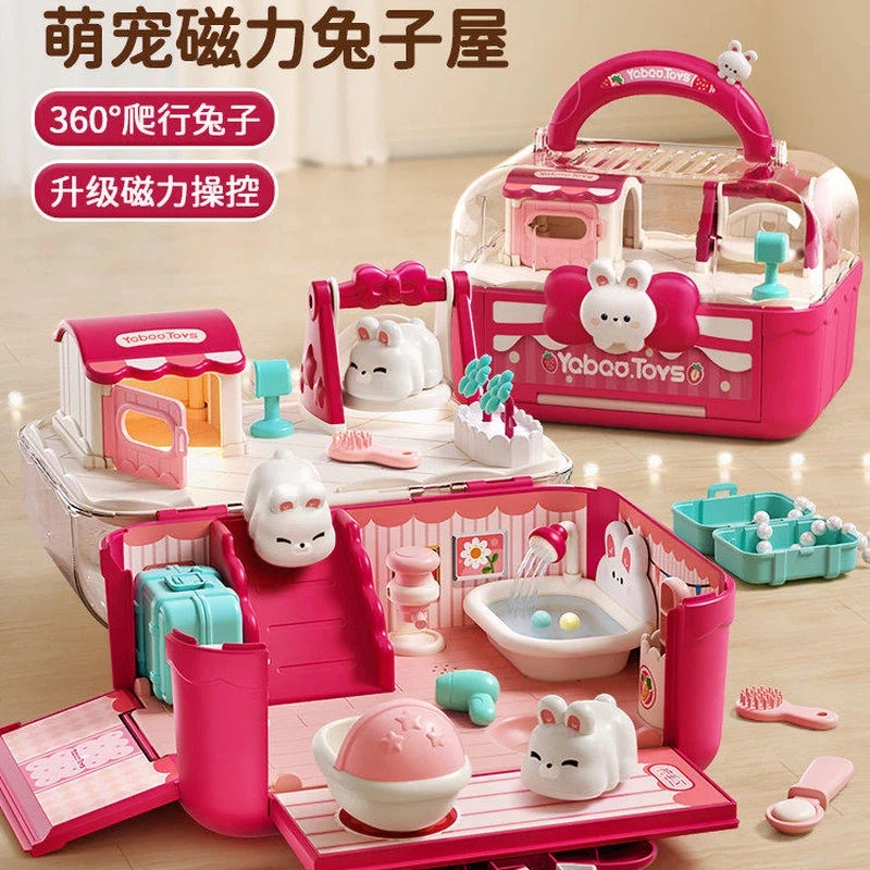 Yoboo Toys Magnetic Pretend Play Bunny Dollhouse Magnetic Induction With Sound Light Effect Portable Play Set For Holiday Gift
Yoboo Toys Magnetic Pretend Play Bunny Dollhouse Magnetic Induction With Sound Light Effect Portable Play Set For Holiday Gift